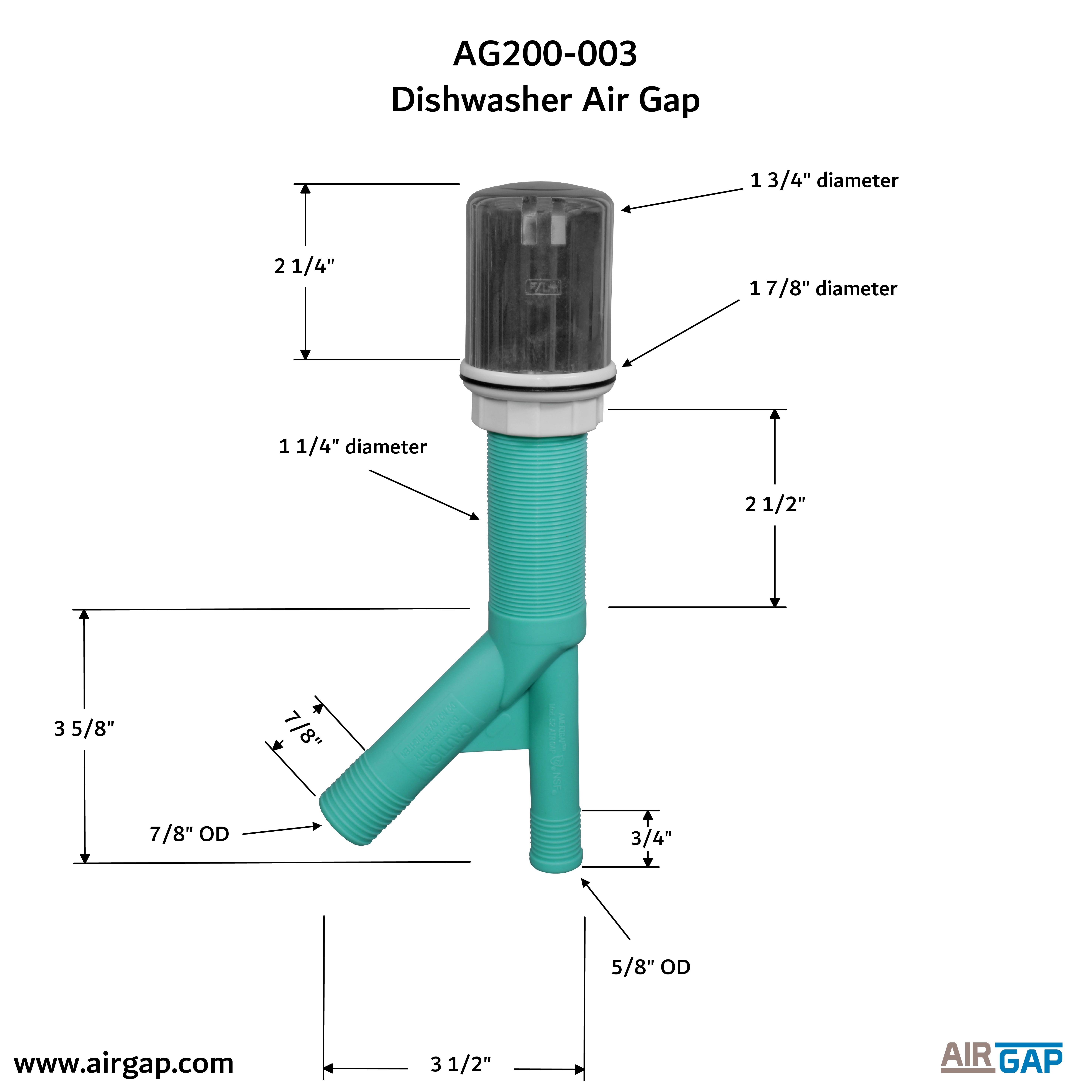 AG200003 Dishwasher Air Gap AirGap International